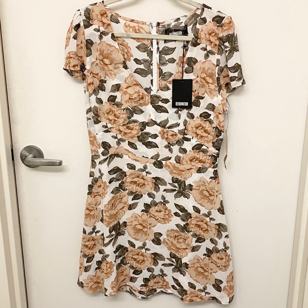 Reformation Rose Cap sleeve dress XL